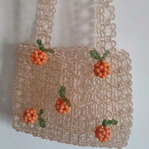 Cute Beaded Bag | Summer Juice Shoulder Bag | Clear Orange Beads
